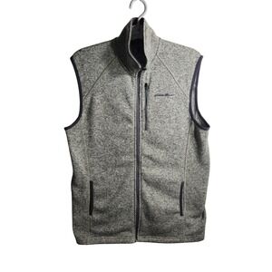 Eddie Bauer Mens Gray Sweater Fleece Full Zip Vest Medium D3866582 Fall 2018